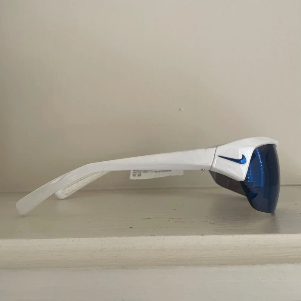 Nike Skylon Ace Sunglasses White Blue Mirror Lens Sport EV1125 104 New Box‎
